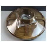 compartmentalized wooden serving tray