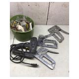 Staple guns & bucket o staples