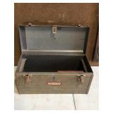 Craftsman metal tool box w vintage road reflectos