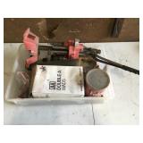 Reloading supplies - coffee can has shot in it -