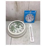 2 thermometers & clock