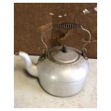 primitive wood stove tea kettle