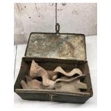 Metal tool box & cast iron feet