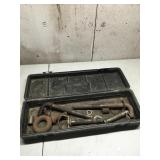 Hitch pins and plastic storage box