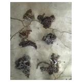 (7) light weight chains in 5 gallon bucket