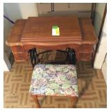 sewing table and sitting bench