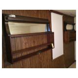 pair of shelf / mirror combination units
