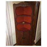 Wood corner shelf unit