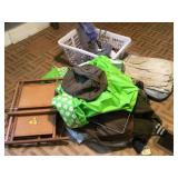 Vintage clothing & wood doll crib