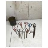 Coffee can of scissors