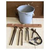 Blacksmith pliers & other items