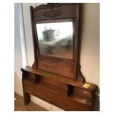 Antique wood mirror twin headboard