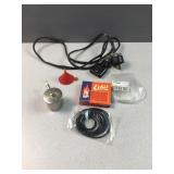 Stationary steam engine items, cord, fuel , belts