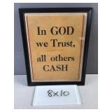 Primitive framed shop sign