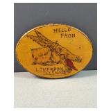 Vintage hanging ï¿½Hello from Liverpool illinoisï¿½