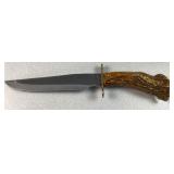 Stainless steel knife with antler handle shop made
