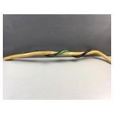 Handcrafted wooden snake walking stick