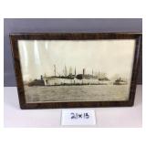 framed USS president Grant ship picture
