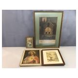 (4) vintage paintings