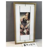 Framed art print pin up illustration of a woman