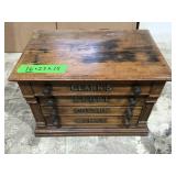 antique Clark's O.N.T. four-drawer spool cabinet