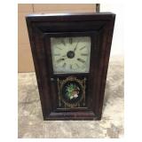 American 19th-century mahogany veneered 8-day