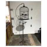 vintage wrought iron bird cage and stand