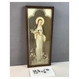 religious lithograph print of Saint Margit