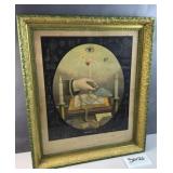 Masonic tie lithograph - Lodge history on the back