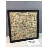 5 mi radius of Peoria Il - Antique road map