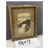 Framed 1920s Olio Oil Painting Facsimile Art