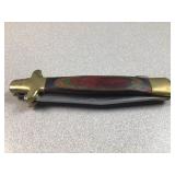 Wood and brass folding knife