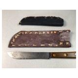 JA Henckels knife with handmade leather covers