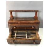 Organized metal and wood files in shop built chest