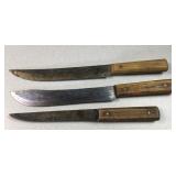 (3) vintage kitchen knives