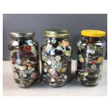 (3) jars of buttons