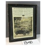 1930s framed vintage advertisement for the Ford