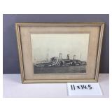 U.S.S. Leviathan 1917 ex German framed photo