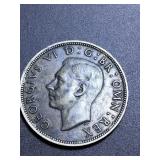 1941 British George VI half crown 50% silver