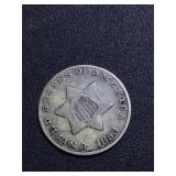 1853 Three Cent apiece silver