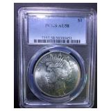 1922 US silver eagle AU 58 PCGS