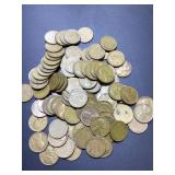 (100) 1945 no mint 2 FULL roll US cents - same