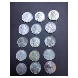 (15) 1943 better grade mixed mint US cents