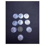 (10) 1943 D steel US cents