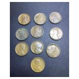 (10) 1909 US cents not vdb no mint variety of