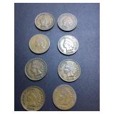 (8) 1880 - 1909 Indian Head Cents