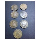 (7) 1880 - 1909 Indian Head Cents