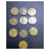 (10) 1909 US cents not vdb no mint variety of