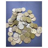 (100) 1945 no mint 2 FULL roll US cents - same