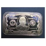 1 oz .999 copper bar $100 bill Cleveland design